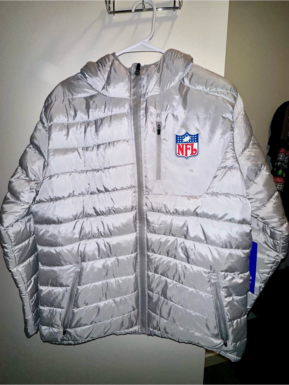 NFL Gray Puffer Jacket with Hood